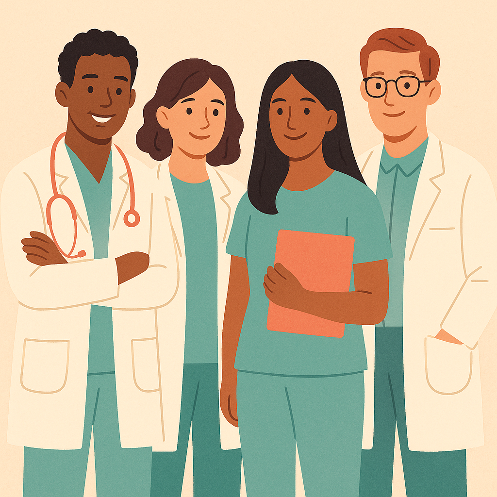 Equipe multiprofissional da clínica